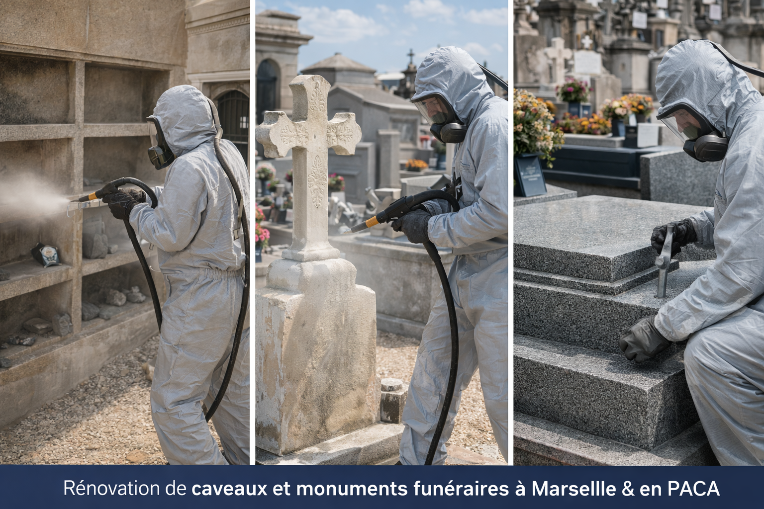 Rénovation de caveau – avant / après (Marseille & PACA)