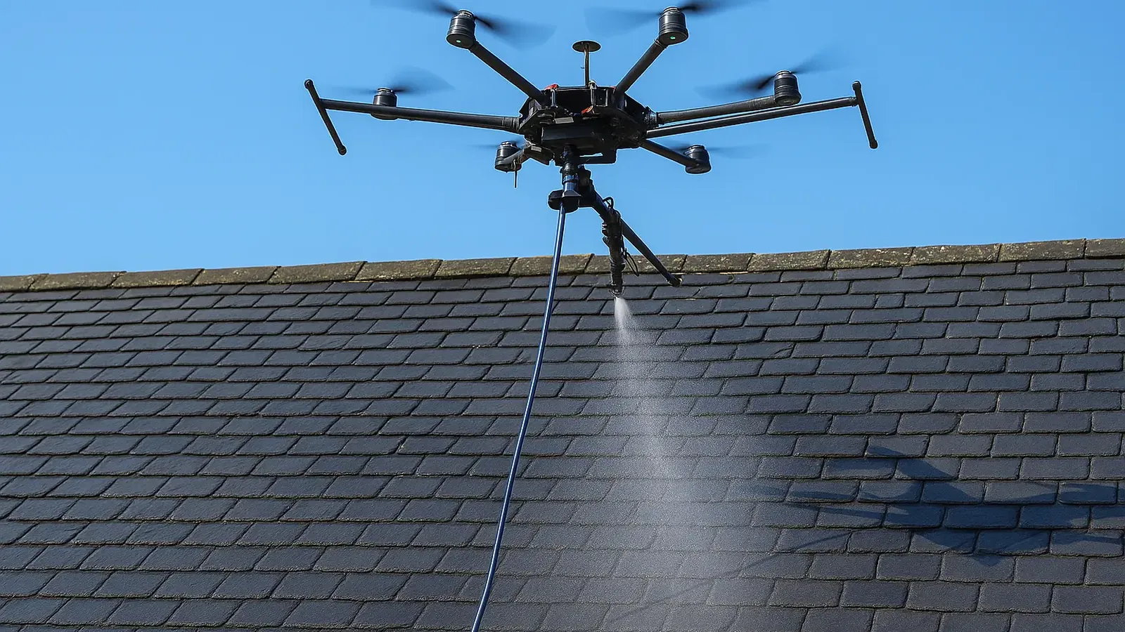 Avant/Après démoussage de toiture par drone — Marseille